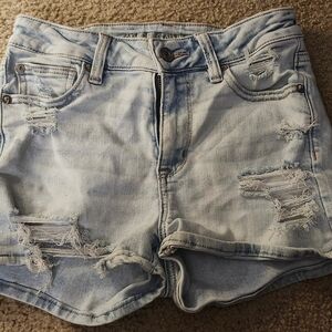 American Eagle Outfitters Light Wash Distressed Jean Shorts